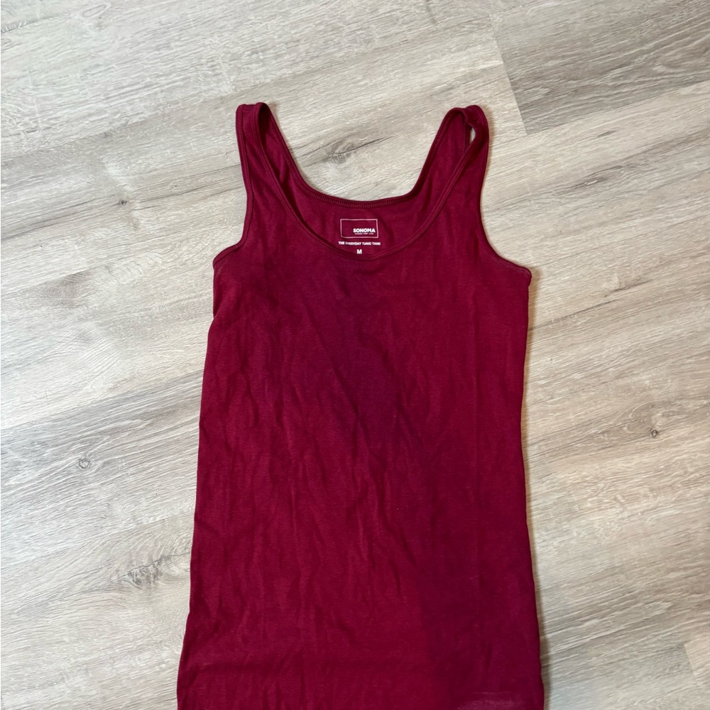 Sonoma Red Sleeveless Fitted Tank Top